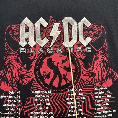 Vintage ACDC Rock And Roll Train Tour T-Shirt Size Medium 2009 Y2K Band Tee