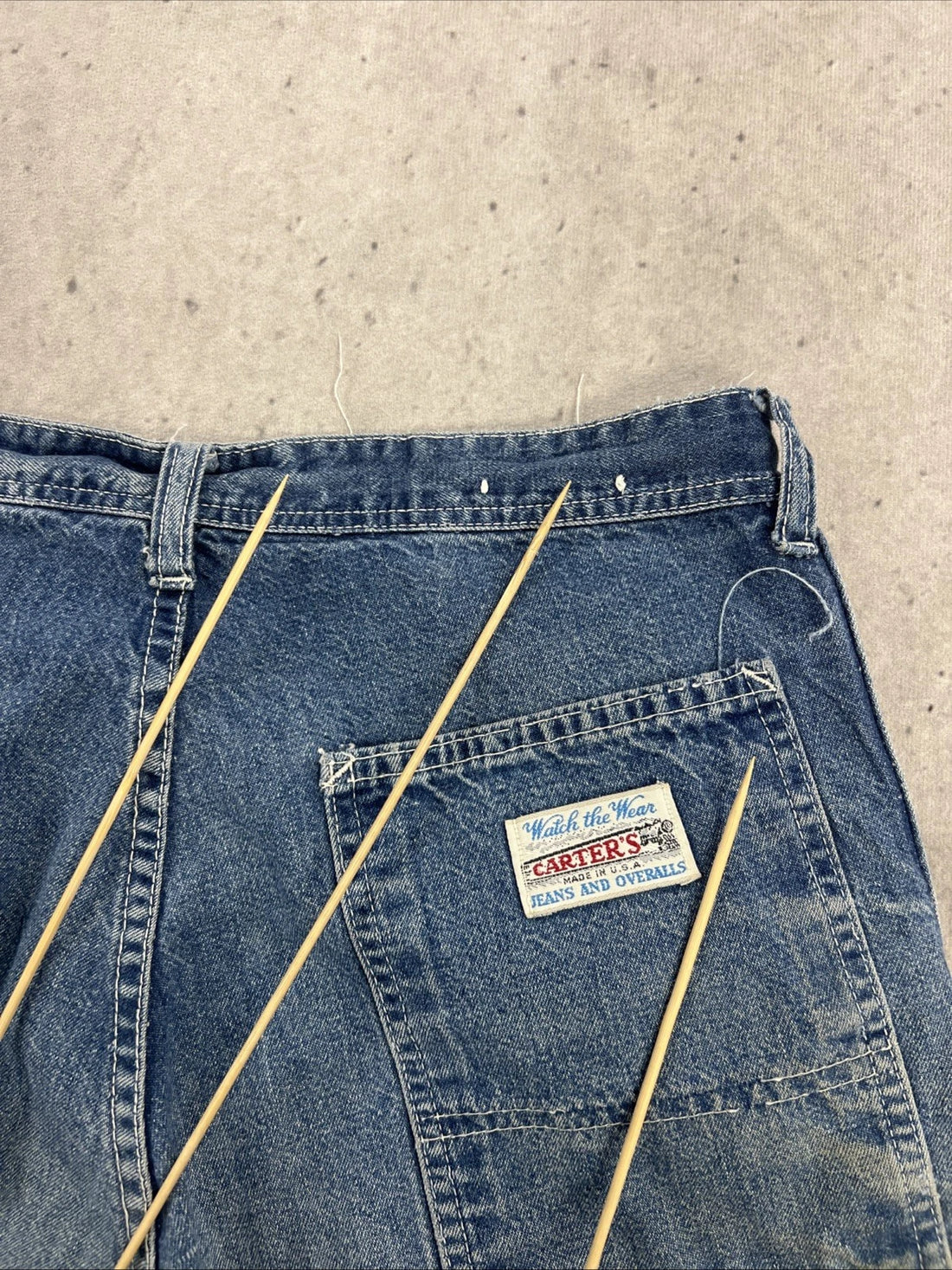 Vintage Carter's Watch The Wear Denim Jeans Pants Size Small
