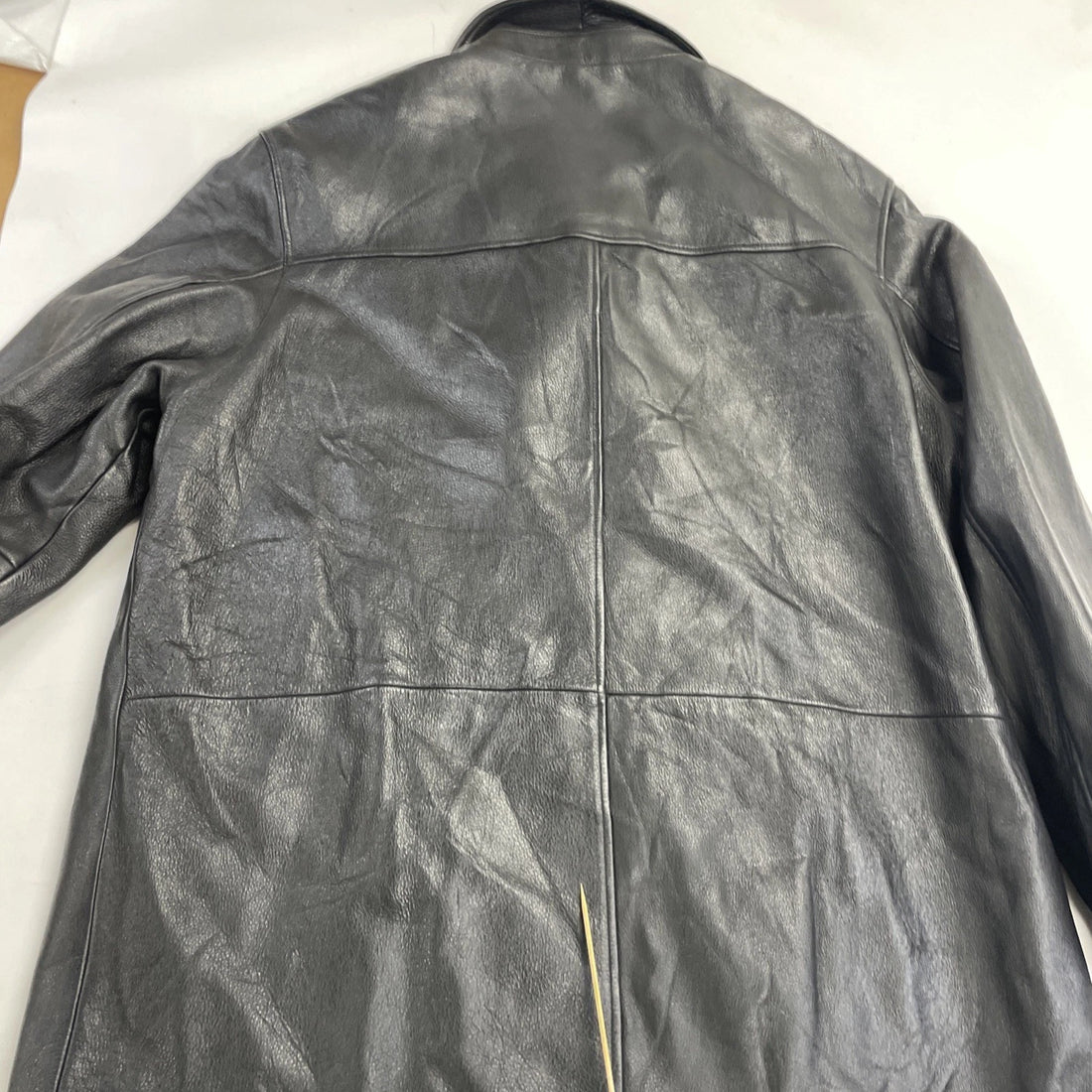 Bostonian Leather Coat Jacket Size Large Black