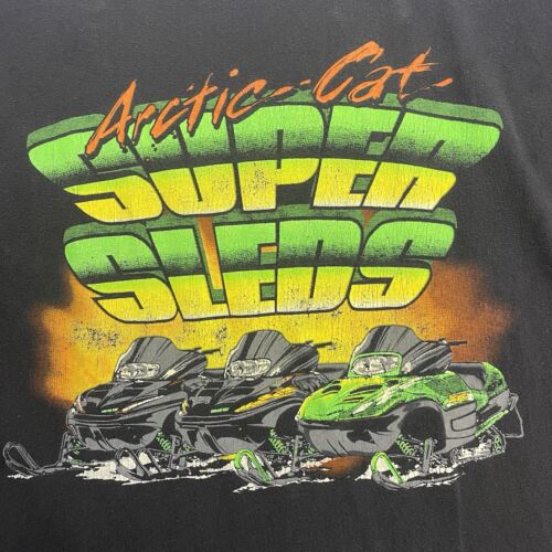 Vintage Arctic Cat Super Sleds T-Shirt Size Large Snowmobile Racing