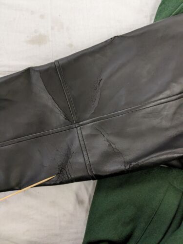 Green Bay Packers Leather Wool Varsity Bomber Jacket Size Medium NFL