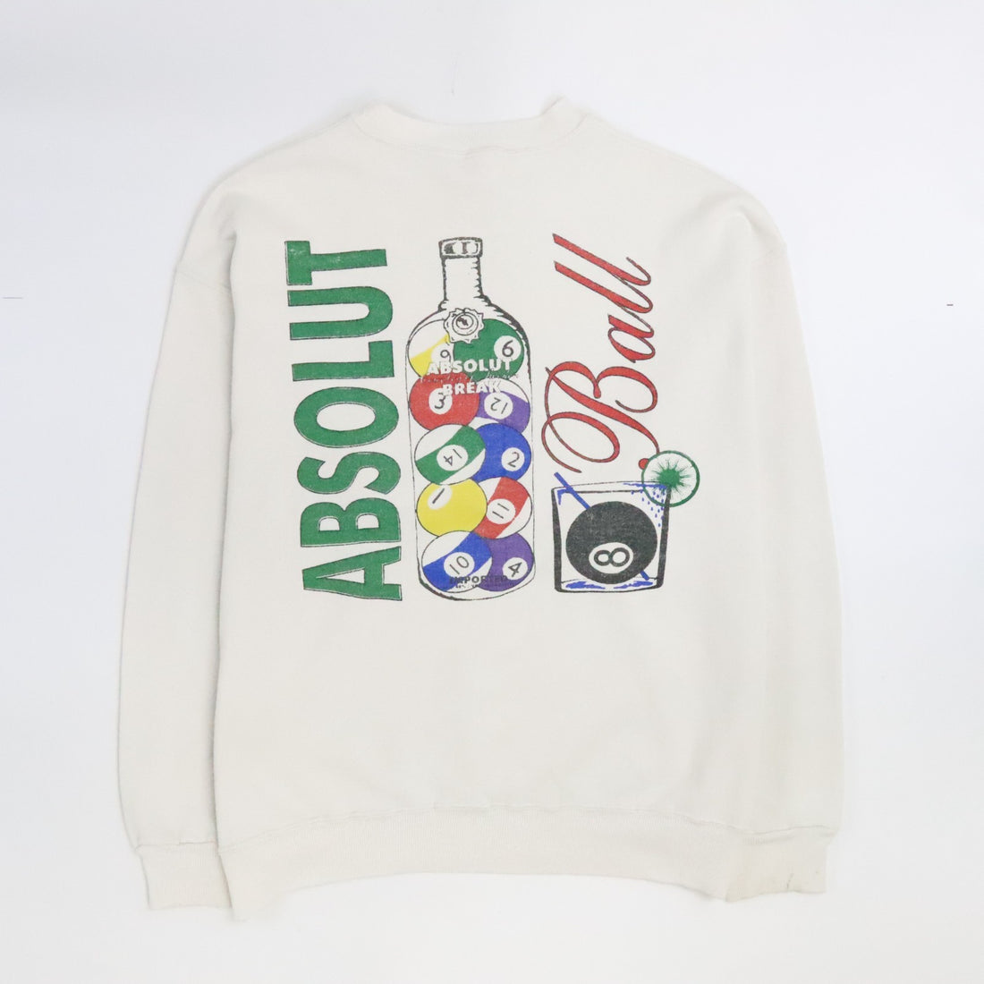 Vintage Absolut Vodka 8 Ball Crewneck Sweatshirt Size XL