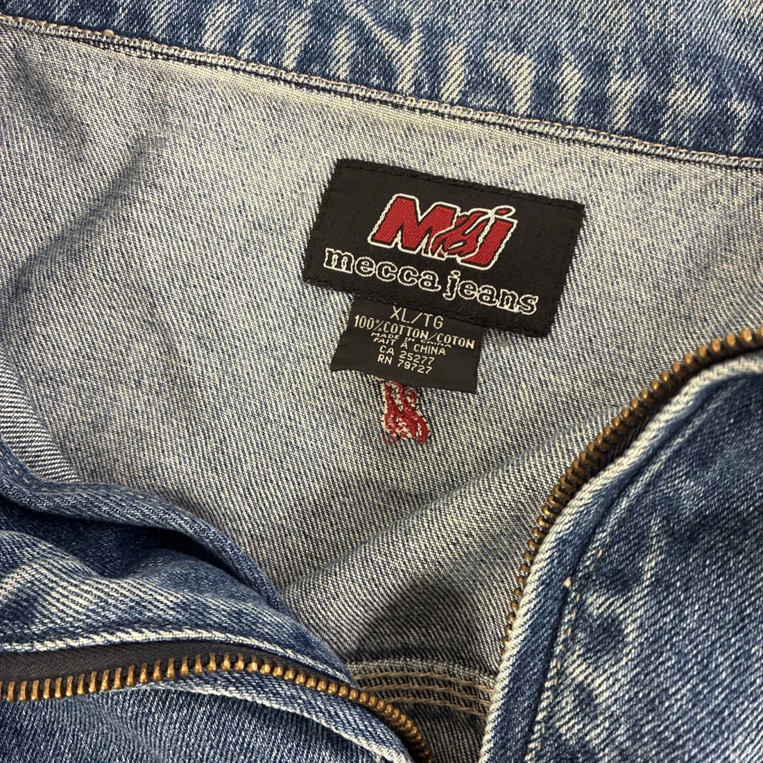 Vintage Mecca Jeans Denim Trucker Jacket Size XL Y2K