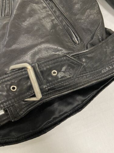 Vintage Leather Classic Motorcycle Jacket Size XS Black