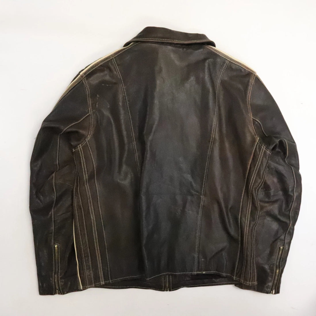 CMM Canada Leather Motorcycle Jacket Size XL Brown