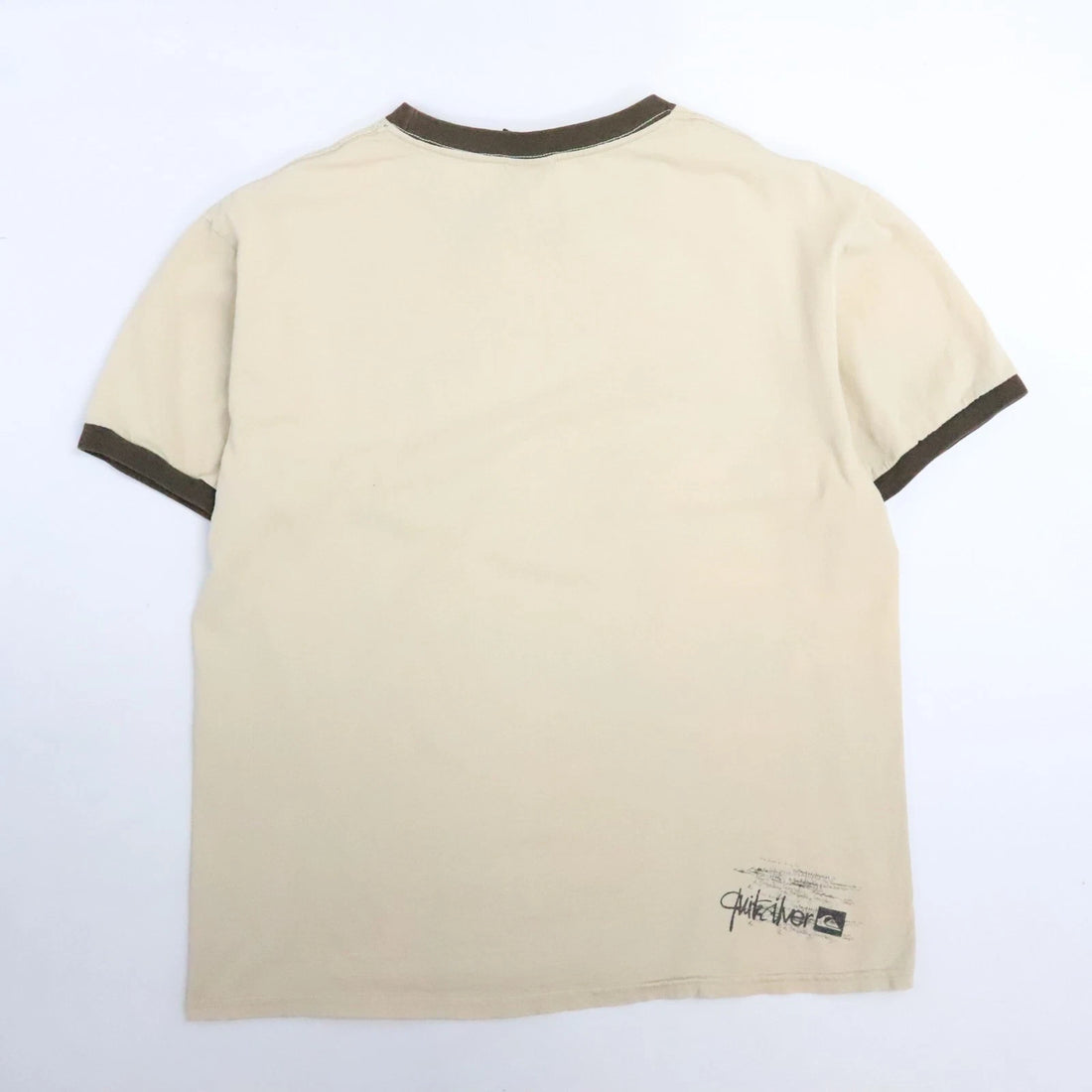 Vintage Quiksilver Ringer T-Shirt Size Medium Brown Y2K