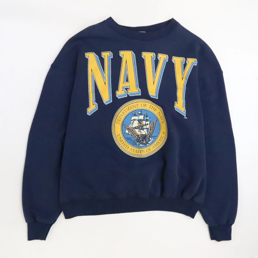 Vintage US Navy USN Crest Crewneck Sweatshirt Size XL 90s