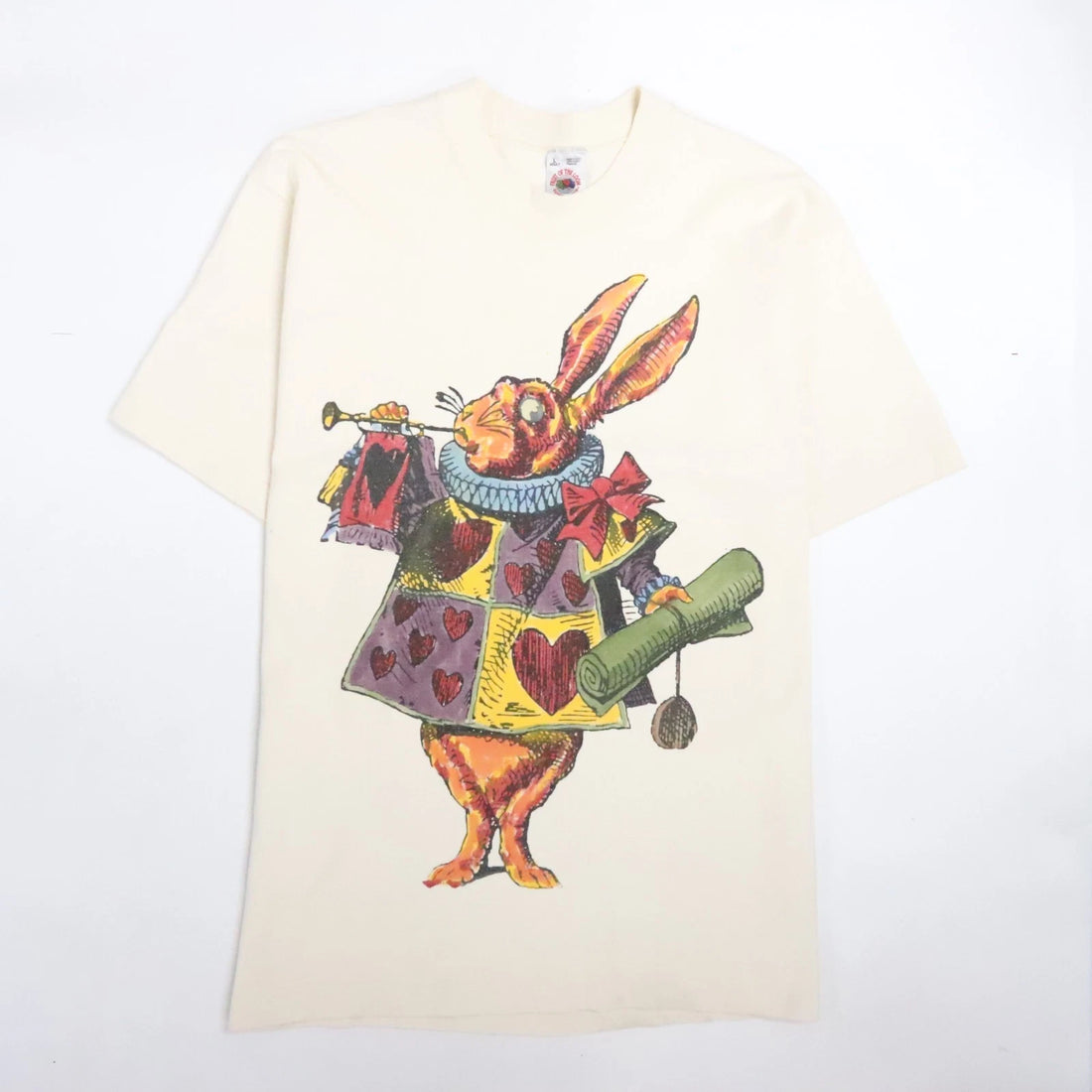 Vintage Alice In Wonderland White Rabbit T-Shirt Size Large