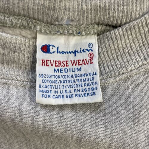 Vintage Champion Reverse Weave Crewneck Sweatshirt Size Medium Gray 90s