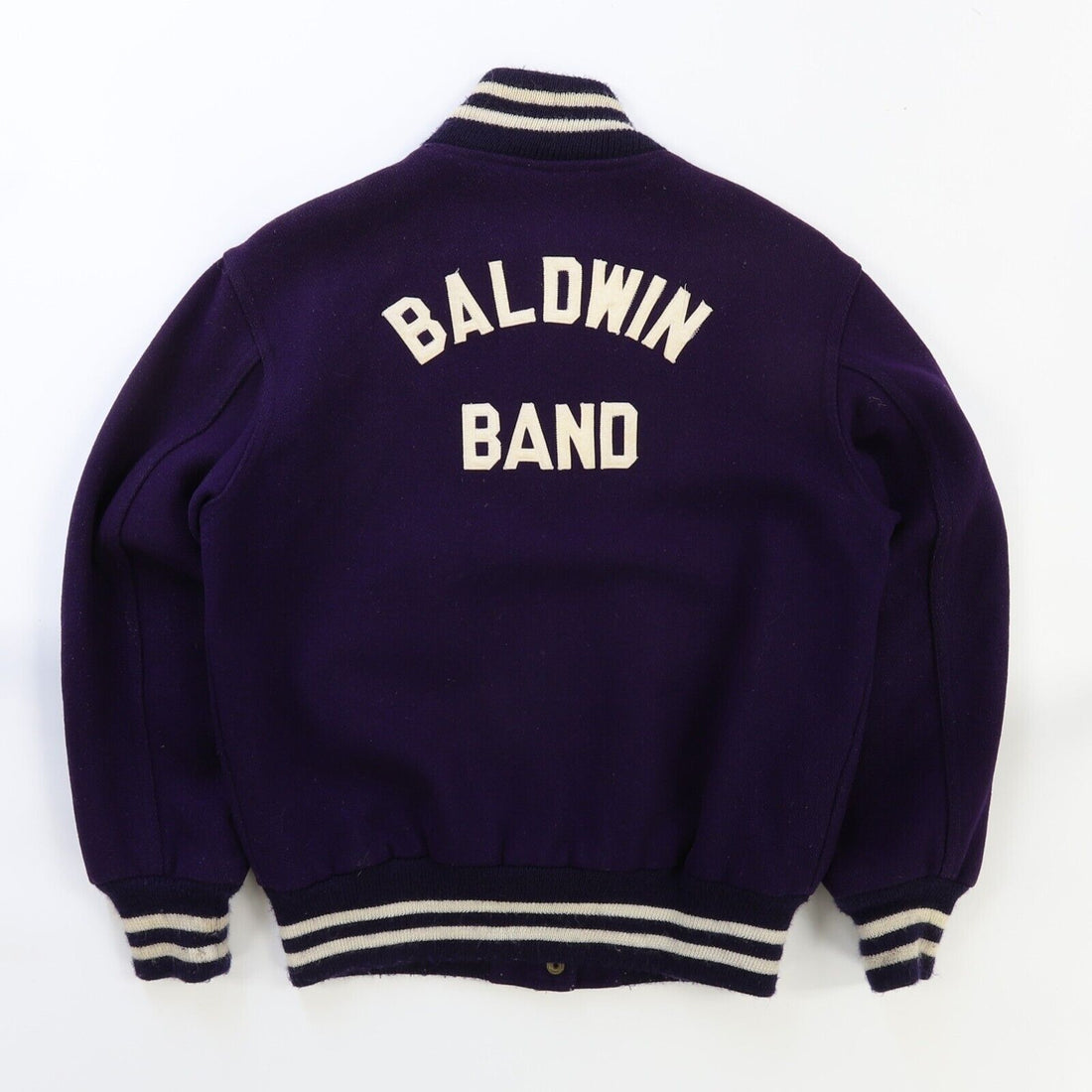 Vintage Baldwin Band Wool Varsity Jacket Womens Medium Purple