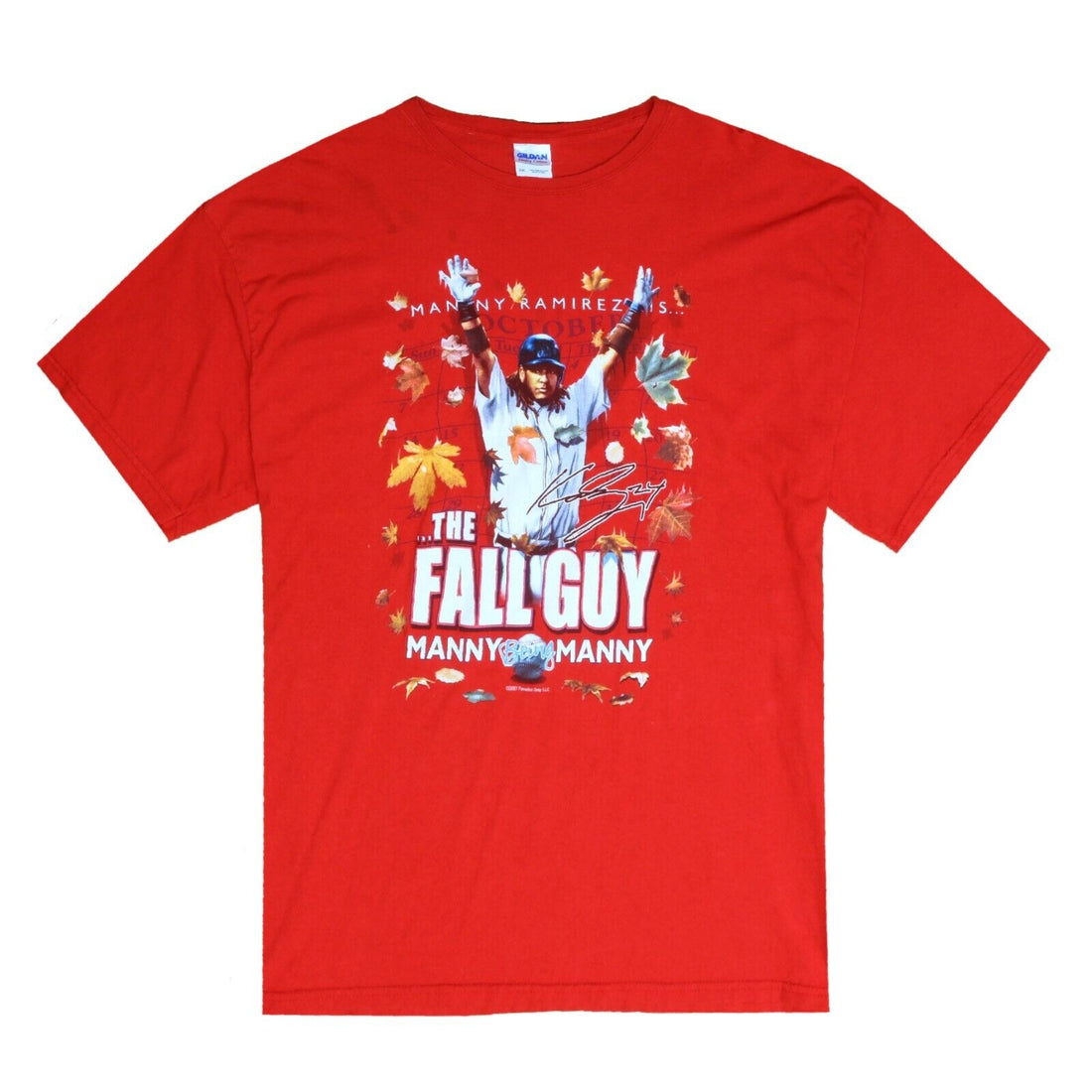 Manny Ramirez The Fall Guy October Baseball T-Shirt 2XL Red 2007 – Throwback Vault
