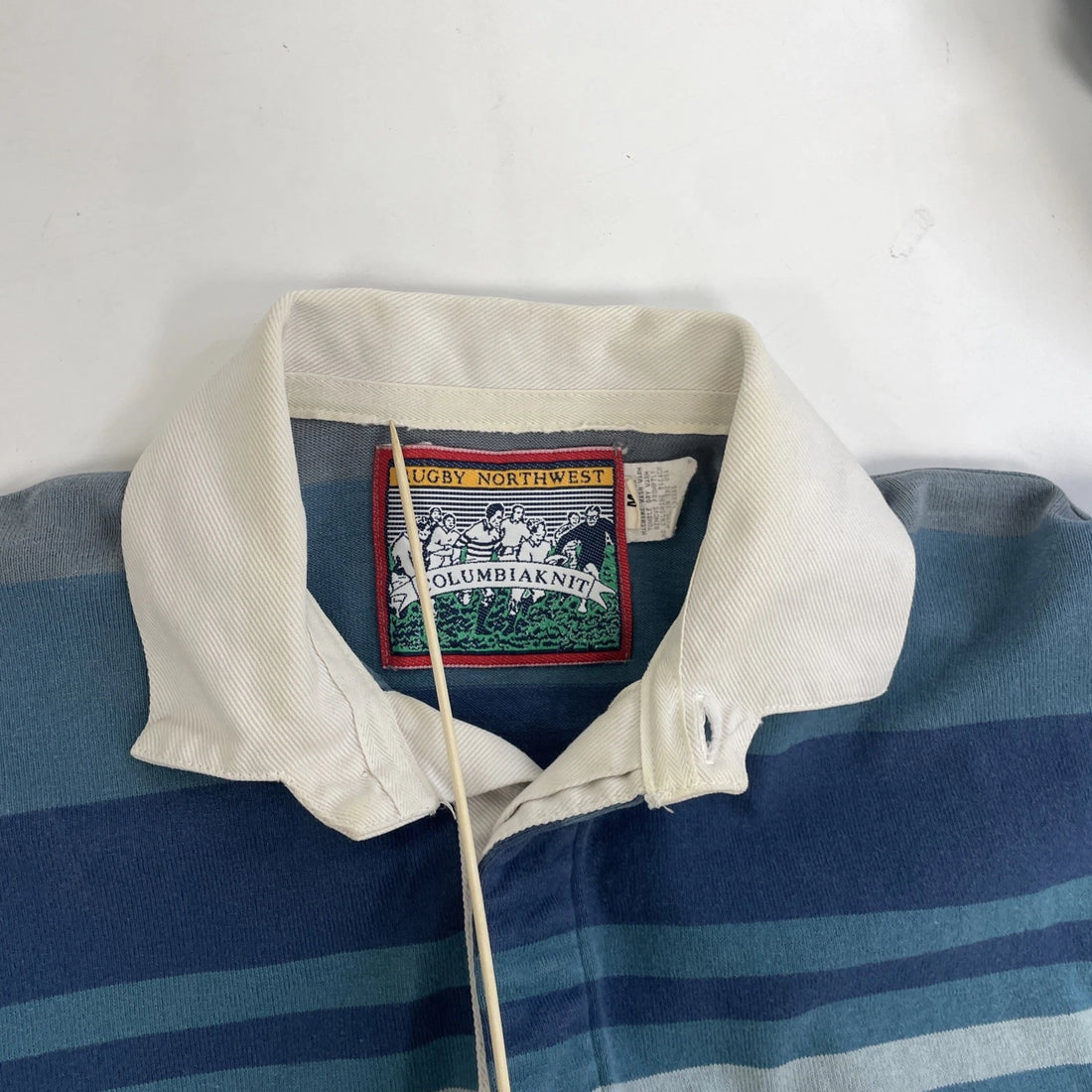 Vintage Columbia Knit Rugby Shirt Size Medium Striped