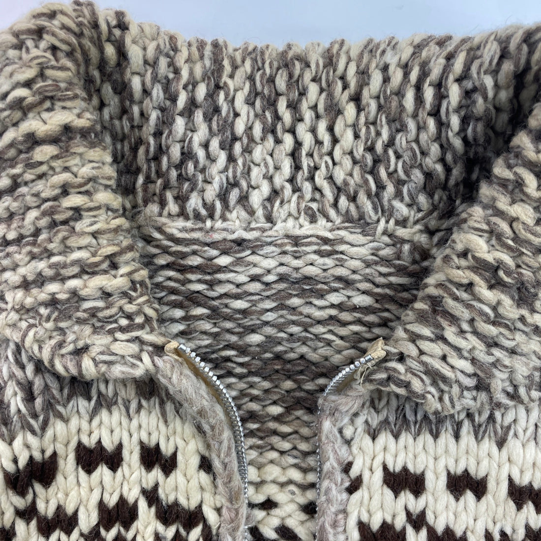 Vintage Snowflake Wool Knit Cowichan Sweater Size Medium