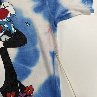Vintage Tweety Bird Sylvester Cat Tie Dye T-Shirt Size Large 90s