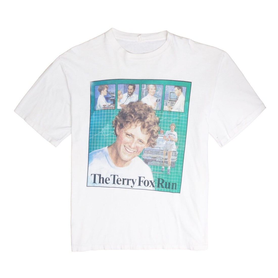 Vintage The Terry Fox Run T-Shirt Size XL White 90s