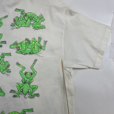 Vintage Frog Sex Positions T-Shirt Size XL All Over Print 90s