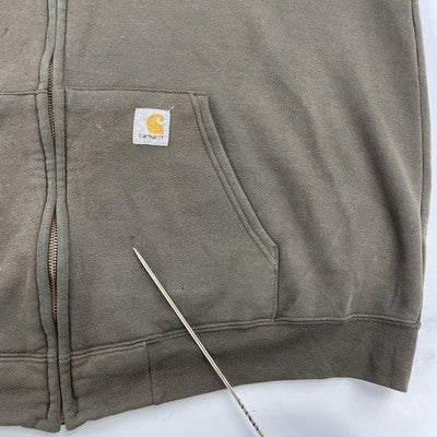Vintage Carhartt Full Zip Sweatshirt Hoodie Size XL Green