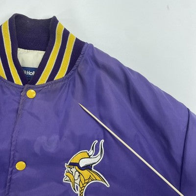 Vintage Minnesota Vikings Satin Bomber Jacket Size XL NFL