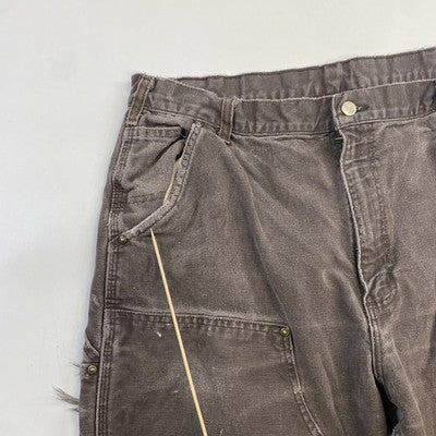 Vintage Carhart Canvas Carpenter Double Knee Work Pants Size 38 X 34 Brown