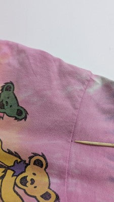 Vintage Grateful Dead Bears Liquid Blue Tie Dye T-Shirt Large Band 1989 80s