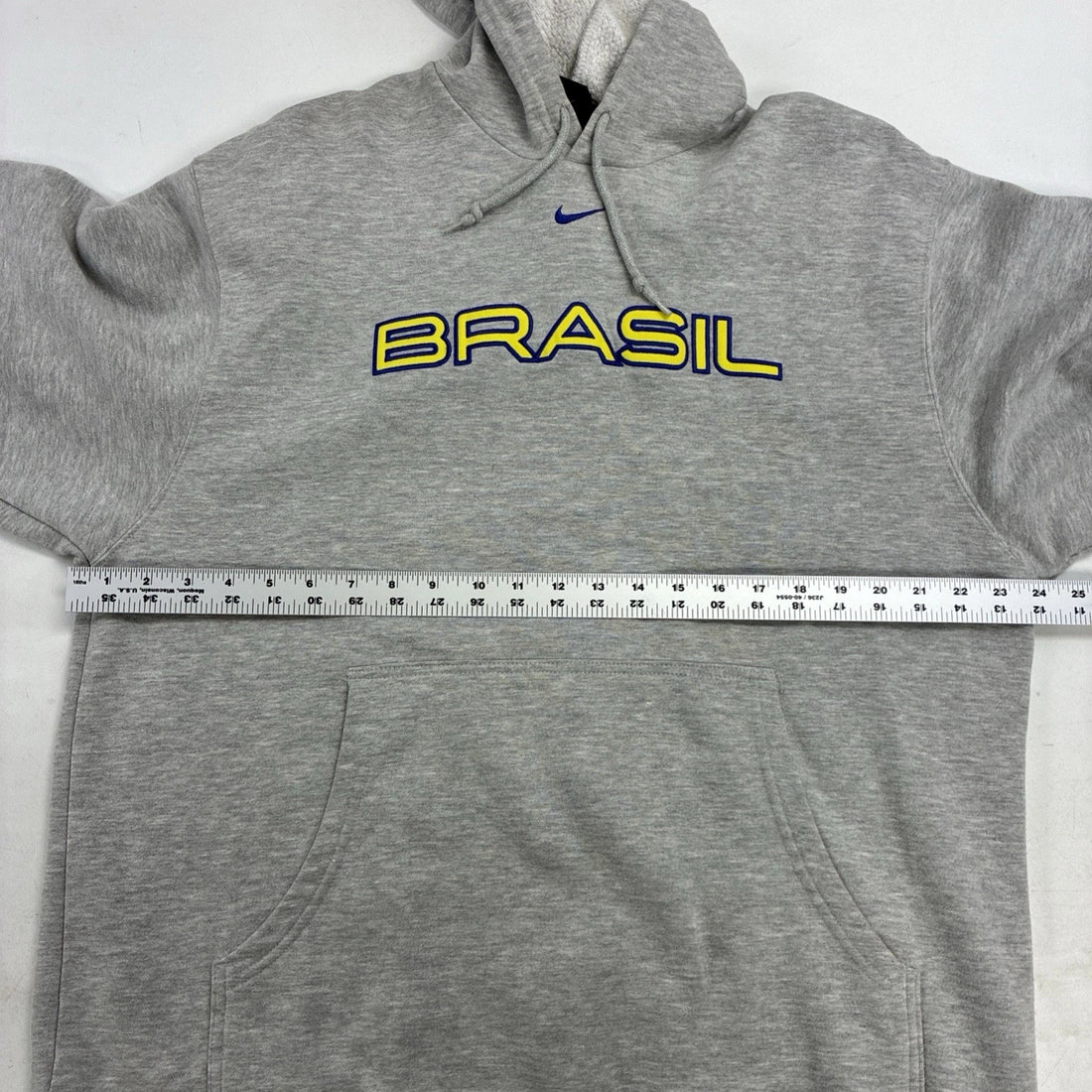 Vintage Brasil Nike Middle Swoosh Sweatshirt Hoodie Size Medium