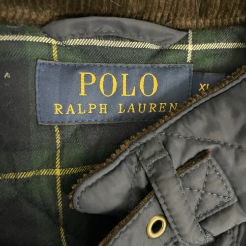 Polo Ralph Lauren Quilted Vest Jacket Size XL Plaid Lined Blue