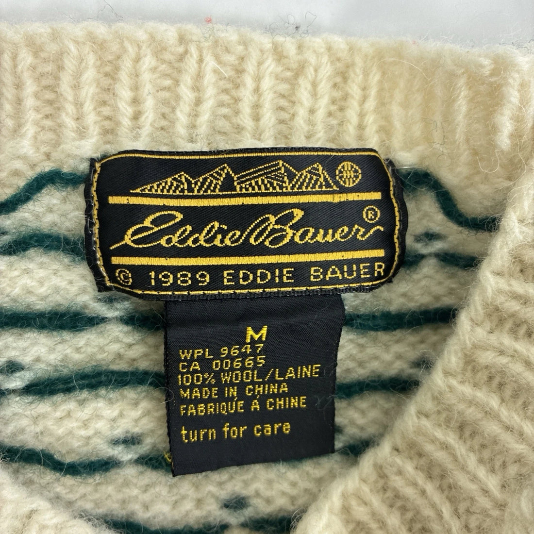 Eddie Bauer Christmas Wool Knit Crewneck Sweater Womens Size Medium 80s
