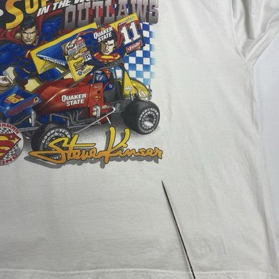 Vintage Steve Kinser Superman Racing T-Shirt Size 3XL 1999 90s NASCAR