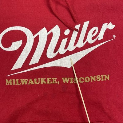 Vintage Miller Sweatshirt Hoodie Size Large Beer Promo 90s