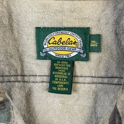 Vintage Cabela's Advantage Camo Button Up Shirt Size XL