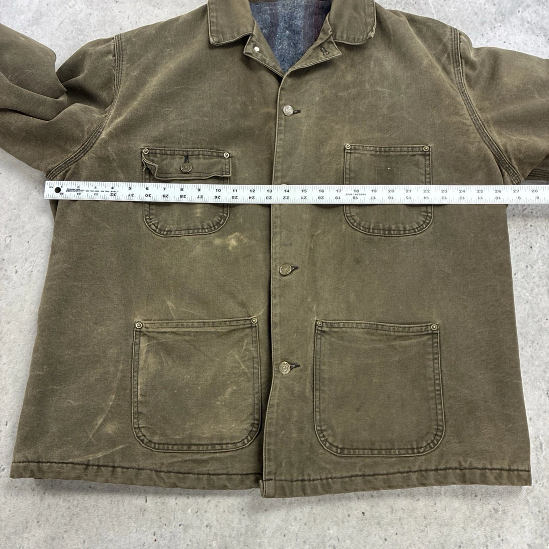 Carhartt Canvas Chore Coat Work Jacket Size Large Blanket Lined