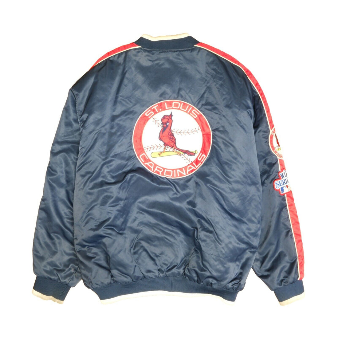 Vintage St Louis Cardinals Satin Bomber Jacket Size Large 90s MLB