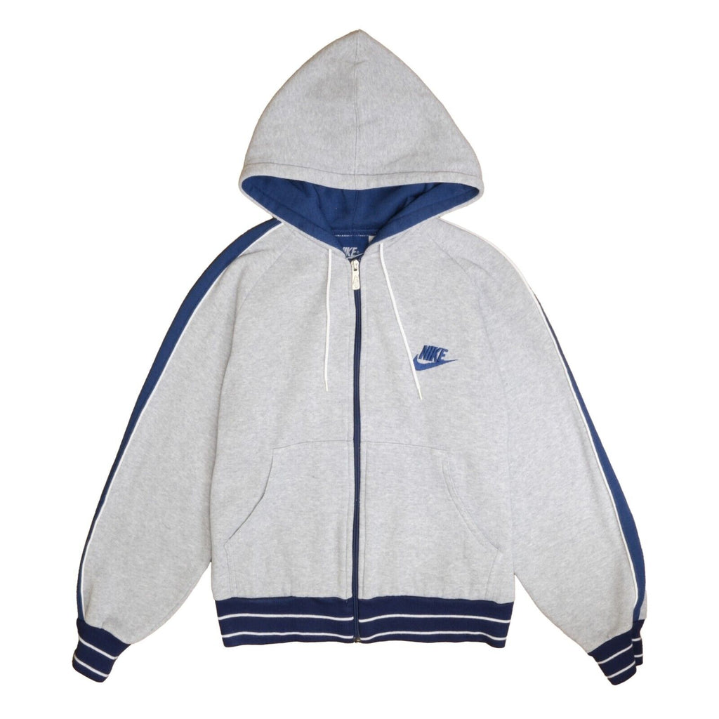 Vintage Nike Full Zip Sweatshirt Hoodie Size Small Blue Gray 70s