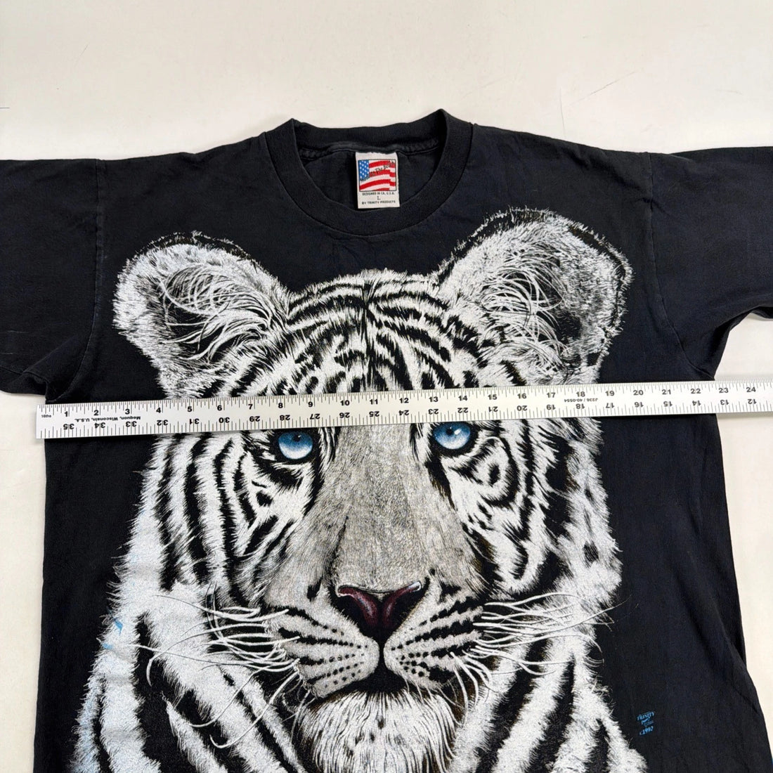 Vintage White Tiger T-Shirt Size Large Nature Animals 1992 90s