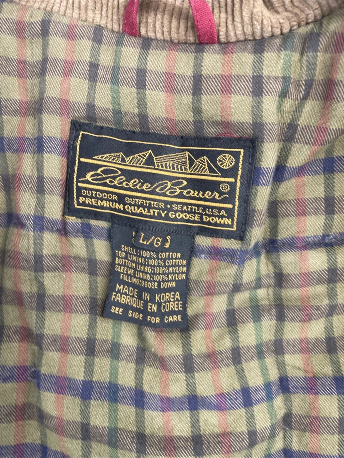 Vintage Eddie Bauer Parka Coat Jacket Size Large Red Down Insulated