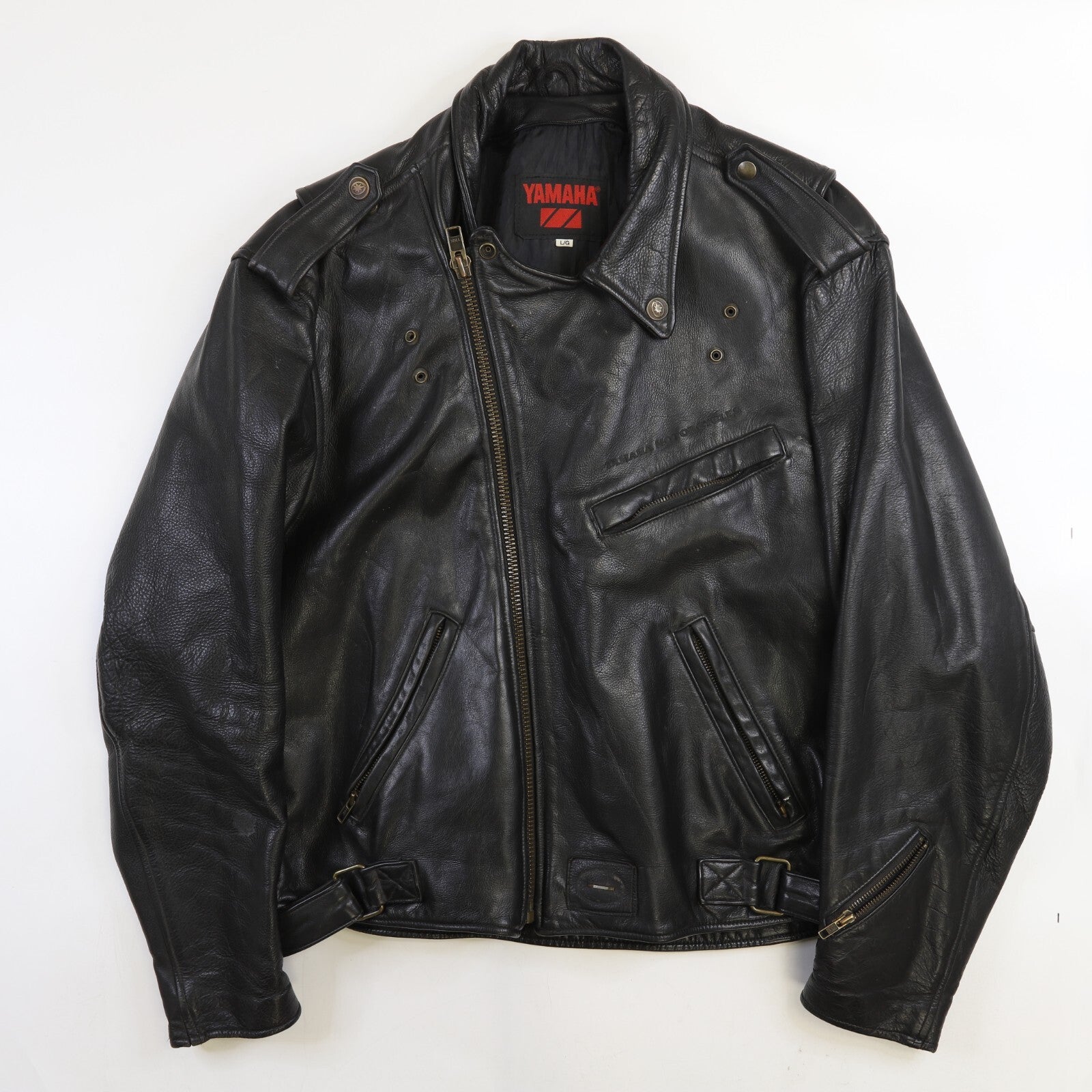Vintage Yamaha V-Star Leather Classic Motorcycle Jacket Size Large