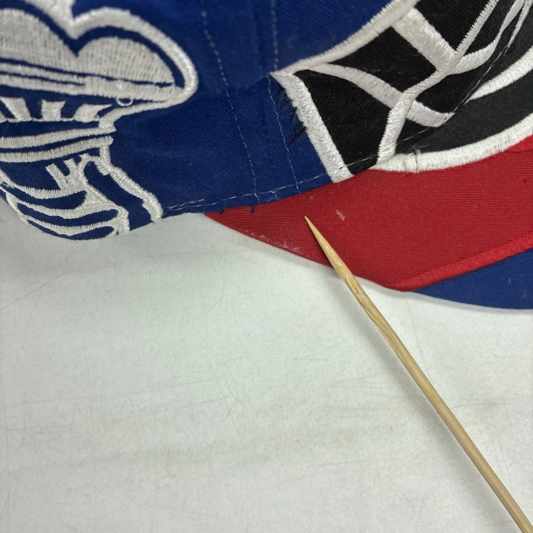 Vintage New York Rangers The Mask Greg Harrison Leather Strap Hat OSFA 90s NHL