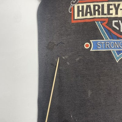Vintage Harley Davidson 3D Emblem Hard Times Don't Last T-Shirt Medium 1991 90s