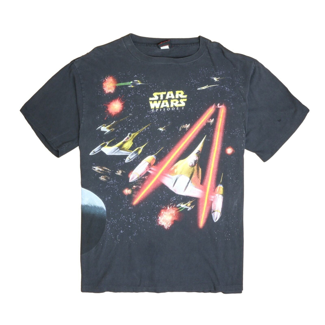 Vintage Star Wars Episode I Starships T-Shirt 2XL All Over Print Movie Promo