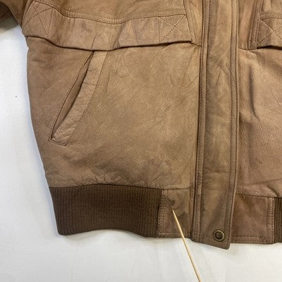Vintage G-III Global Identity Leather Bomber Jacket Size Medium Brown