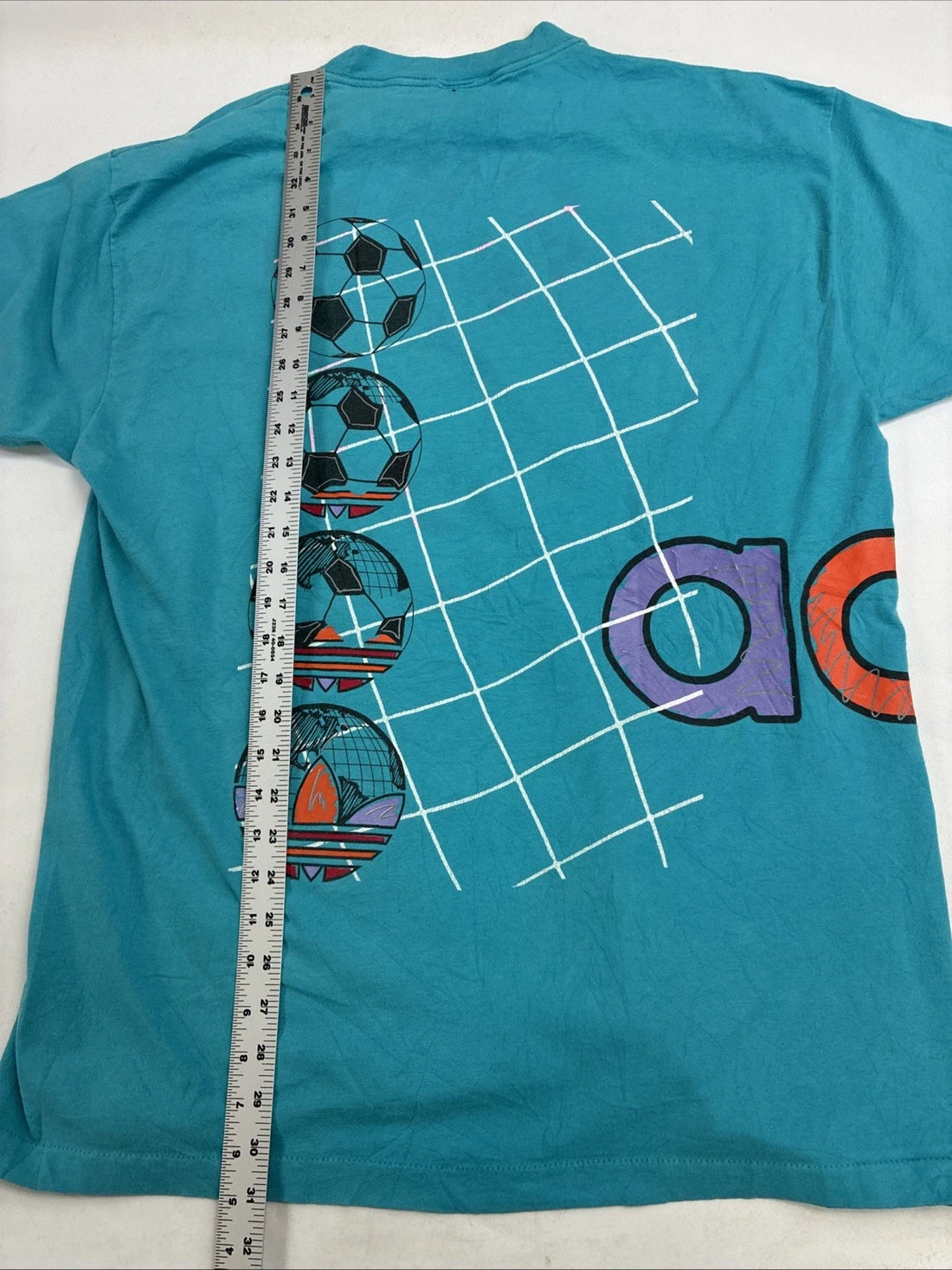 Vintage Adidas Soccer Wrap Around T-Shirt Size XL 90s