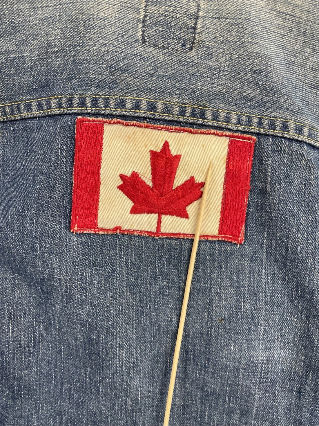 Vintage Lee Sanforized Denim Jacket Small PATD-153438 Montreal Canada Patch 70s