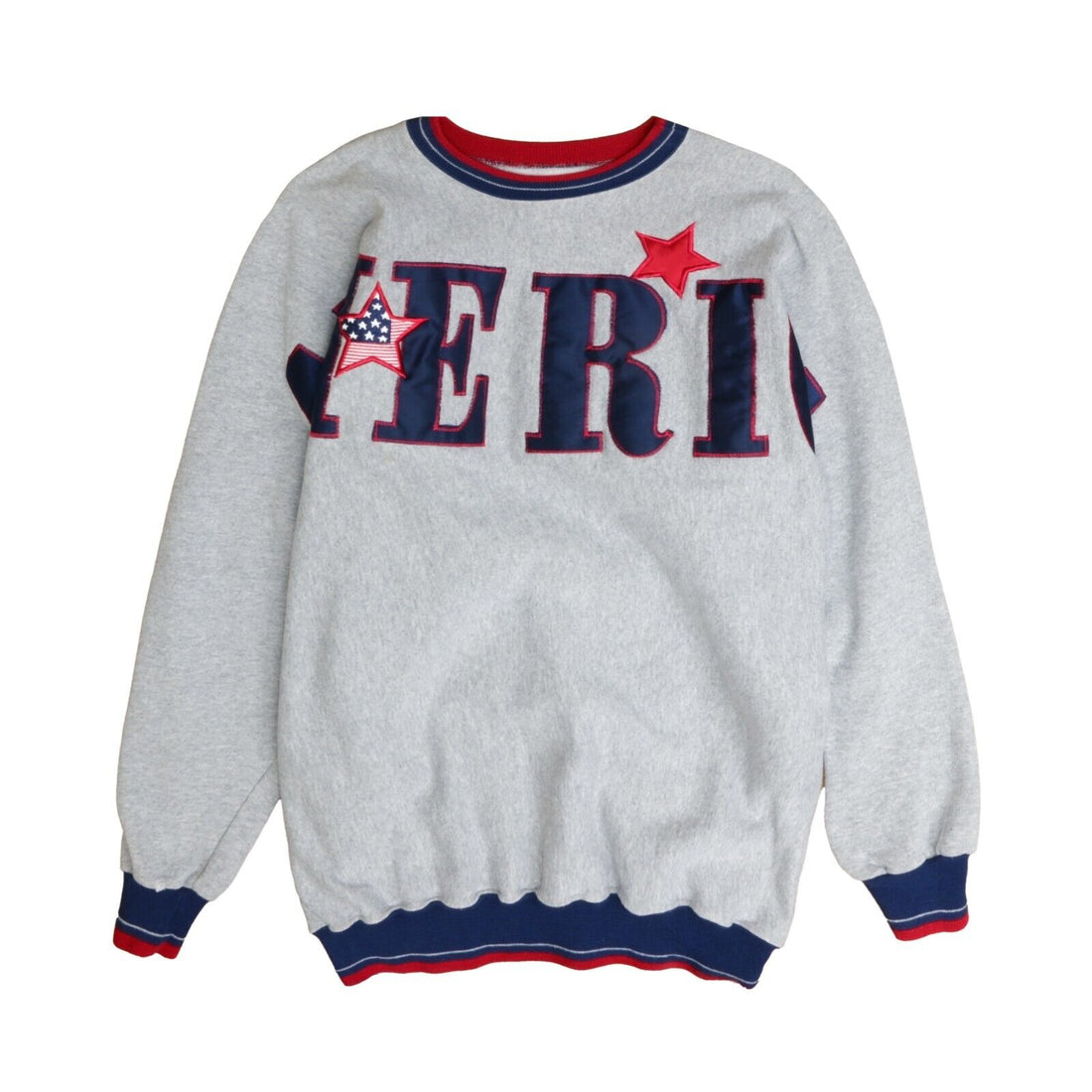 Vintage America Spell Out Sweatshirt Crewneck Size 2XL Gray USA