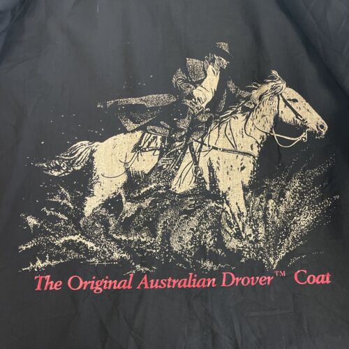 Vintage Australian Outback Duster Drover Coat Jacket Size Small Black