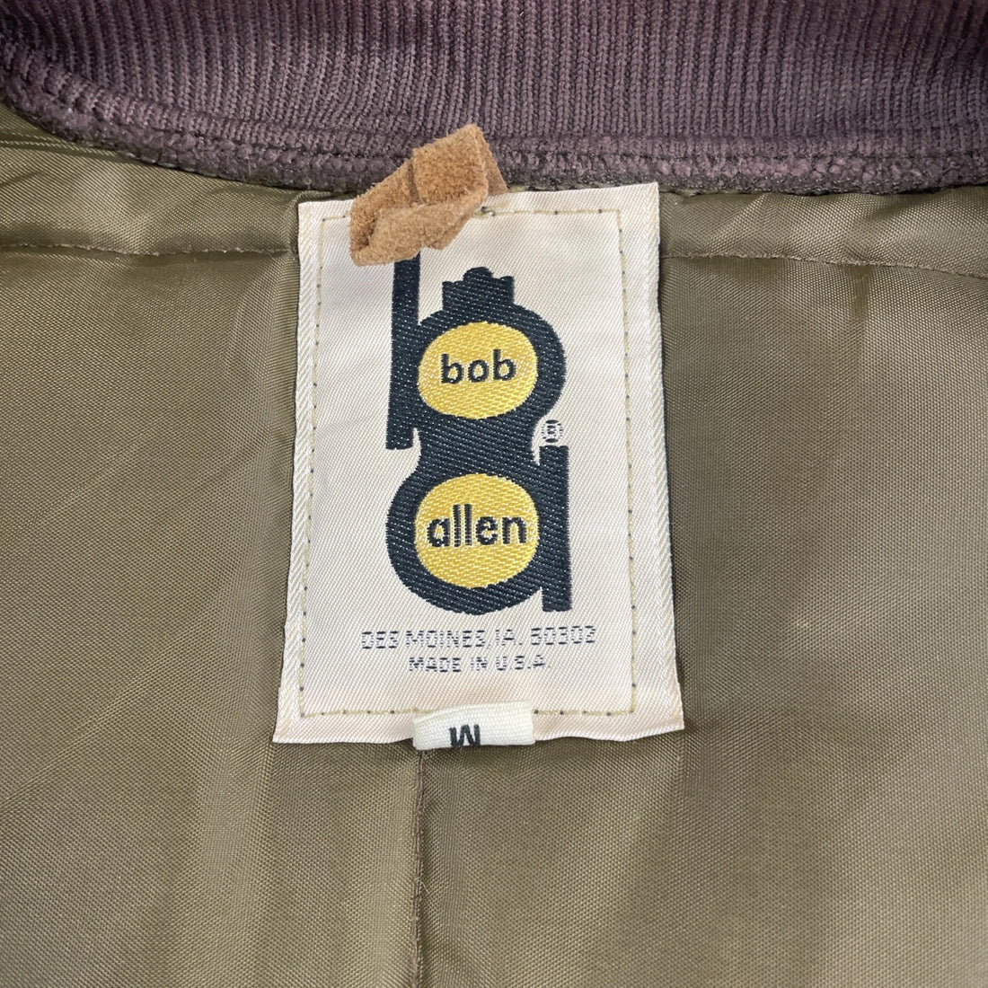 Vintage Bob Allen Quilted Coat Jacket Size Medium Brown