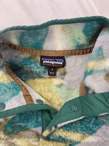 Patagonia Printed Snap-T Fleece Jacket Size Small Trout Tails Synchilla