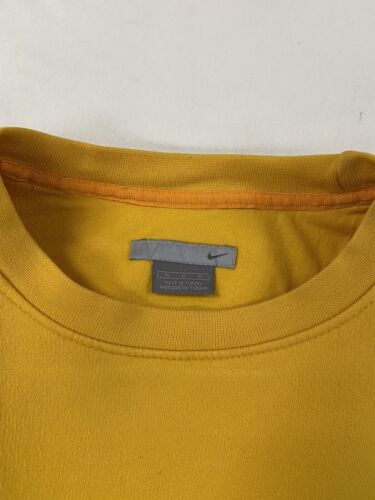 Vintage Nike Sweatshirt Crewneck Size Medium Yellow Embroidered Swoosh
