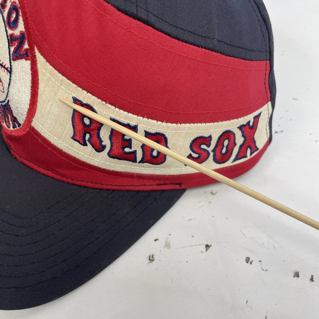 Vintage Boston Red Sox Swirl Vortex Snapback Hat Cap OSFA 90s MLB