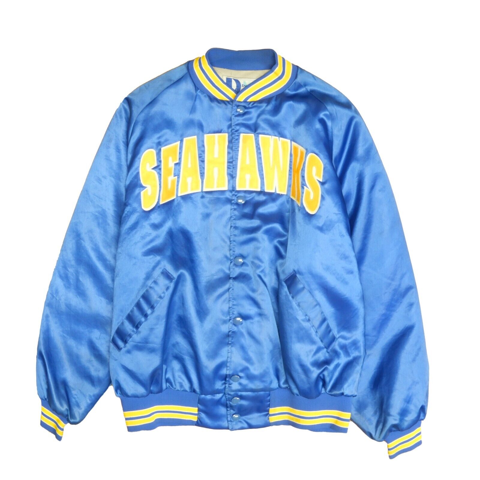 Vintage Seahawks Satin Bomber Jacket Size XL 90s