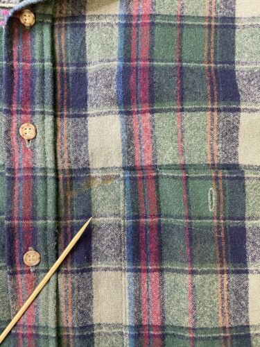 Vintage Pendleton Wool Trail Button Up Shirt Size 2XL Green Plaid